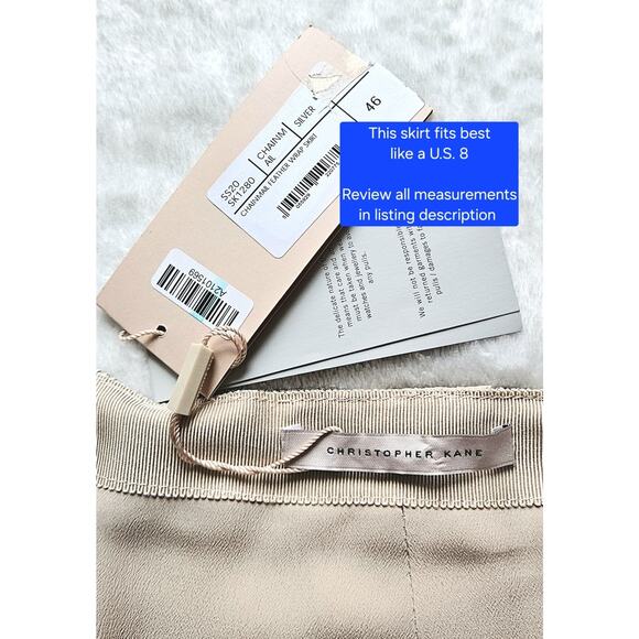 CHRISTOPHER KANE runway feather-paneled chainmail skirt nwt $3,227 it-46 / us-8 - Picture 13 of 14